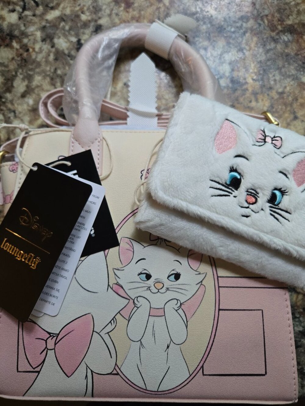 Loungefly Marie Furry Satchel and Wallet